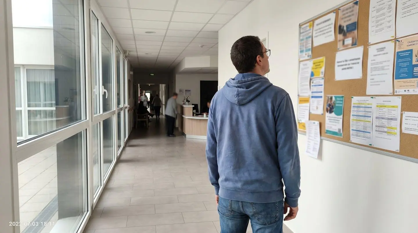 Personne de dos consultant un panneau d